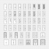 Dynamic CAD Blocks - 49 Doors Mega Pack (Wooden Frame) download autocad door 
