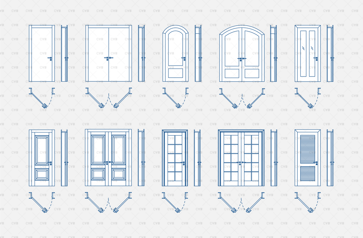 Download CAD Dynamic Blocks Doors Pack | CADasBuilt – cadasbuilt