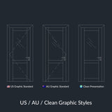 Dynamic CAD Blocks - 49 Doors Mega Pack (Wooden Frame) download autocad door top section elevation views 